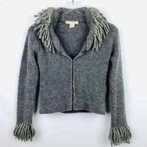 Free People shaggy gray wool cardigan sweater
